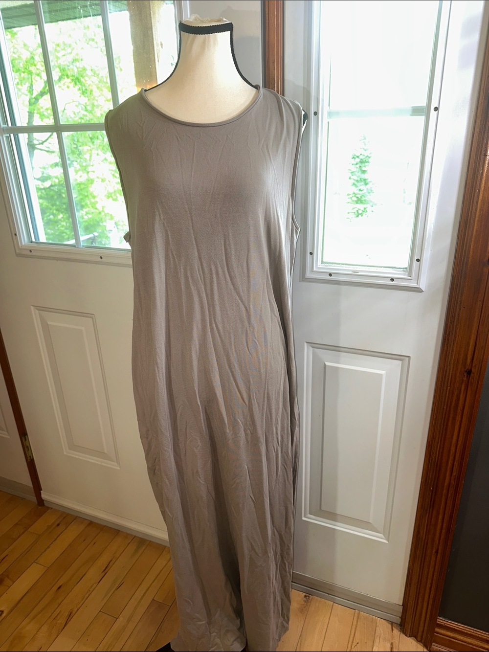 Eileen Fisher Sleeveless Grey Maxi Dress